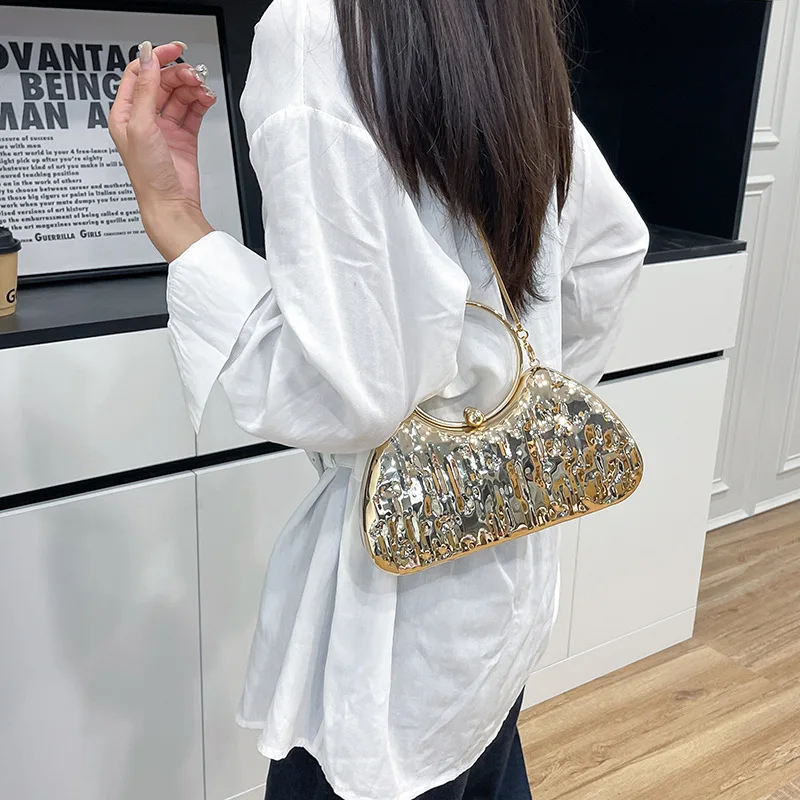 

Fashion Bride Metal Women Luxury Evening Banquet Clutch Bag Shoulder Wedding Purse Party Crossbody Day Date Handbag