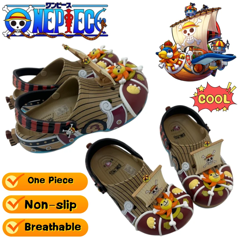 One Piece Luffy Sunshine Sandalen Markante Hochwertige Cartoon-Anime-Stil Herren Allround Rutschfeste Verschleißfeste Zehenschuhe