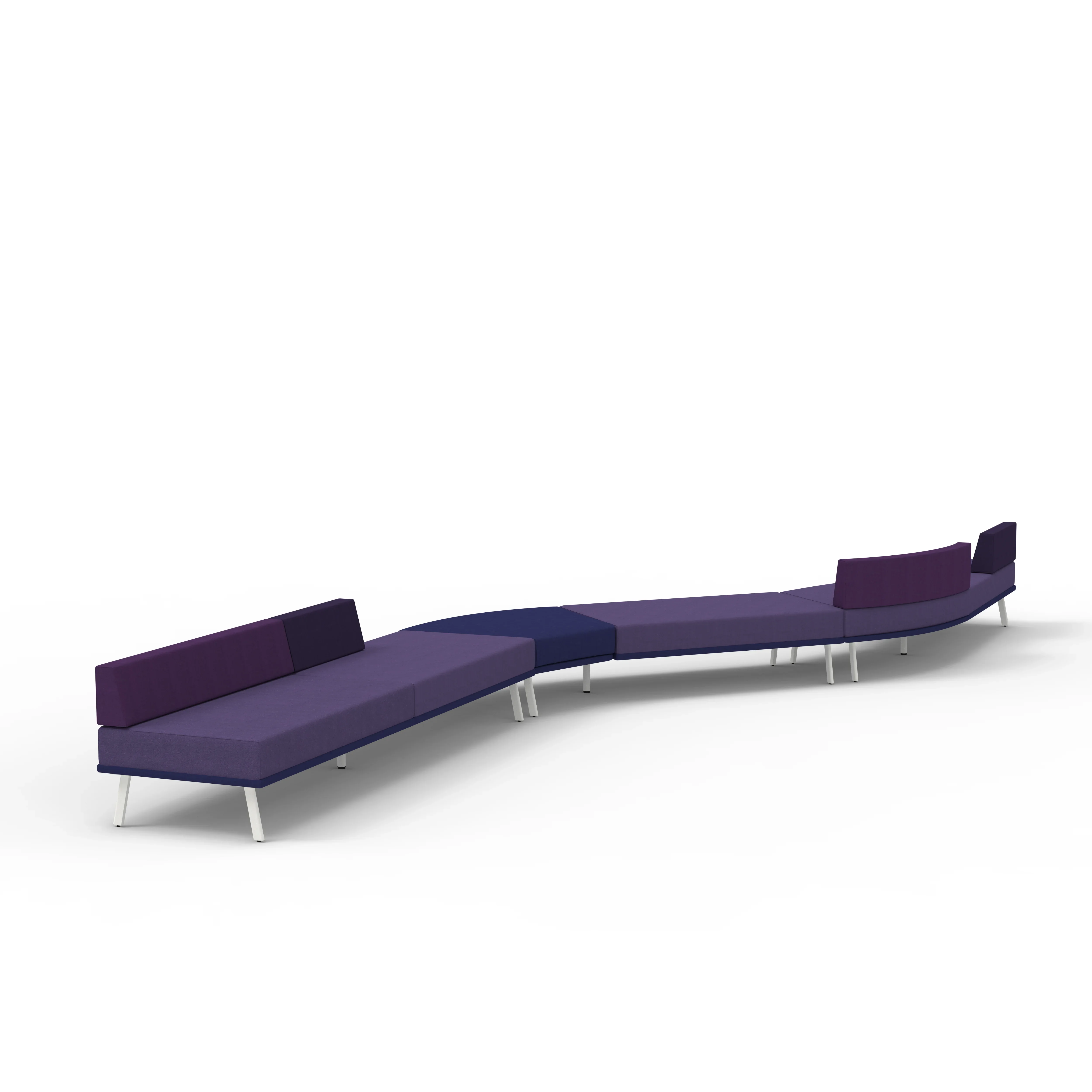 Combination sofa set with high backrest and metal frame
