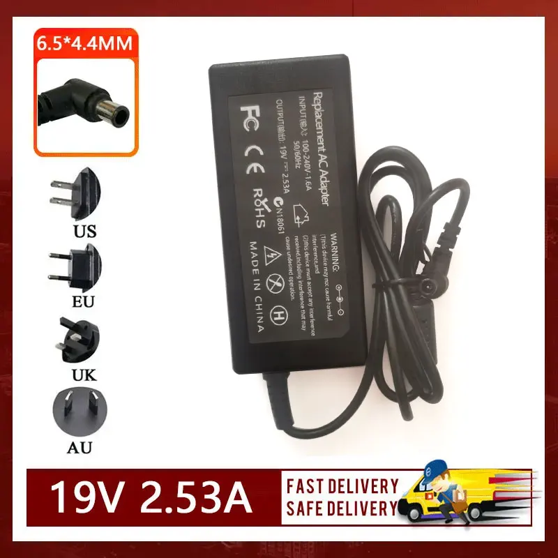 19V 2.53A 48W 6.5*4.4MM Adapter For Samsung UA32J40SWAJXXZ UA32J4003AR 32 Inch TV Power Charger