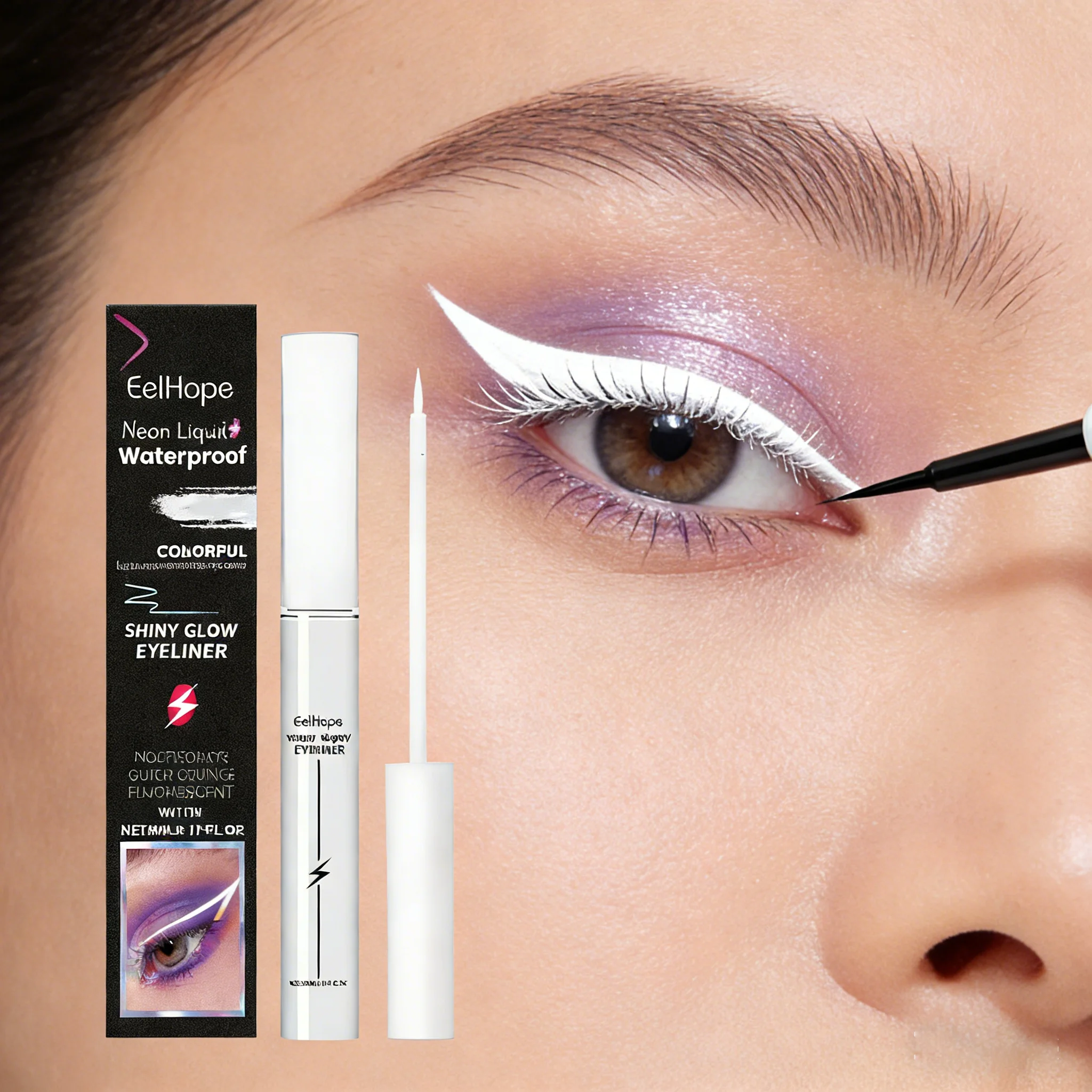 Neon Liquid Eyeliner Dark Face Paint Uv Reactive Glow Colored Halloween Waterproof Fluorescent Bold 8colors Festival Eyeliner