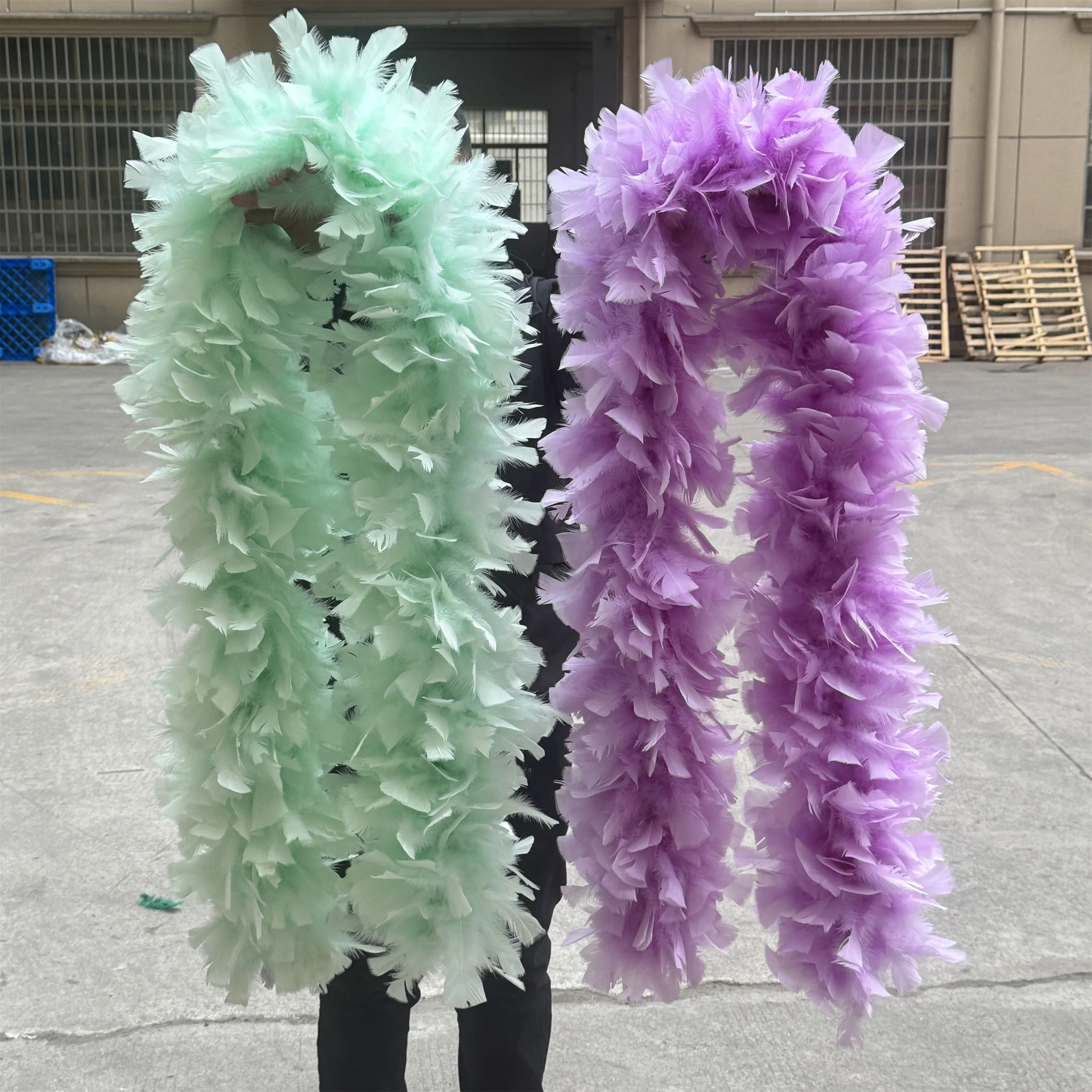 2Yards Purple Furry Turkey Feathers Boa 200Gram Beautiful Plume for Costume Stage Wedding Party Shawl Decoration Pluma Crafts
