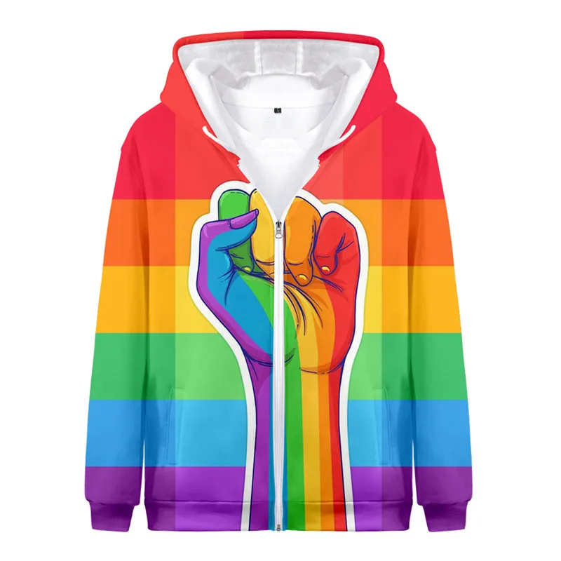 แฟชั่น LGBT รักผู้ชายเสื้อฮู้ด LGBT ธงเสื้อเลสเบี้ยนเกย์ฤดูใบไม้ร่วงฤดูหนาวแจ็คเก็ต LGBT ไพรด์เสื้อผู้ชายเสื้อผ้า