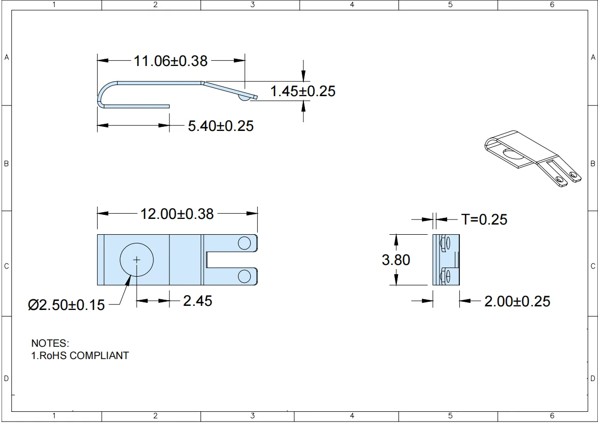 Customized Negative Battery Contact SMD Gold Plated Battery Terminal for Dia. 20-30mm Cell P/N 1132