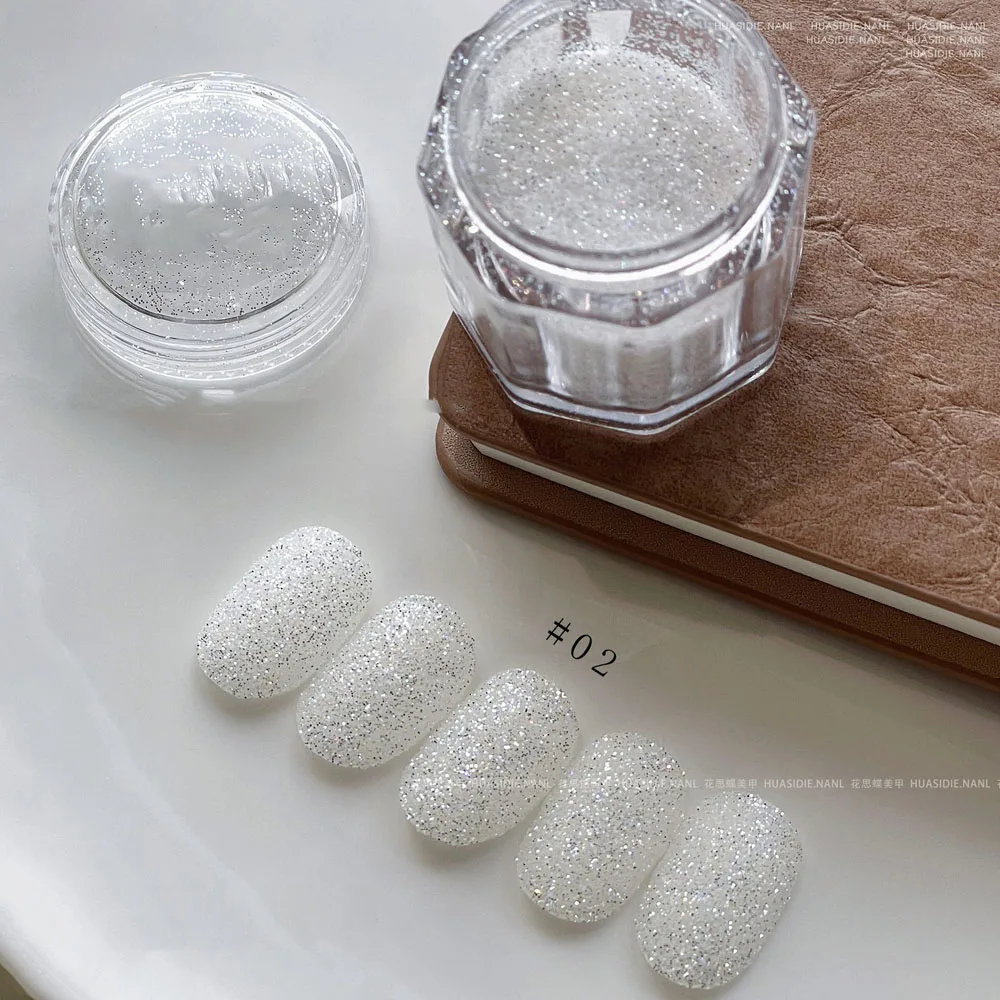 1jar Funkelnder Kristall Diamant Silber Nagel Glitzer Pulver Laser Reflektierender Zucker Nagel Staub Glänzende Maniküre Glitzer Dekoration E35