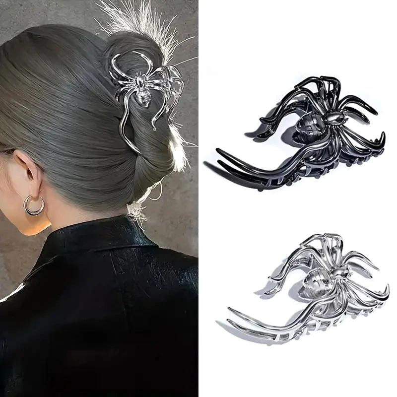 Morcegos aranhas esqueleto mãos metal cabelo caranguejo halloween hairpin barrette grampos festa acessórios de cabelo para mulheres headwear