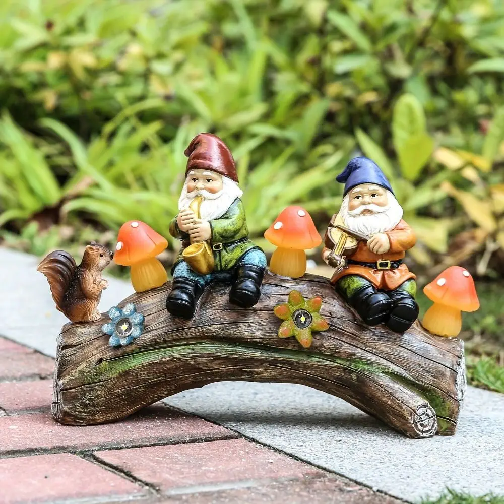 

Crafts Resin Solar Elf Statues Light Vivid Cartoon Garden Figurine Waterproof Cute Dwarf Sculpture Courtyard