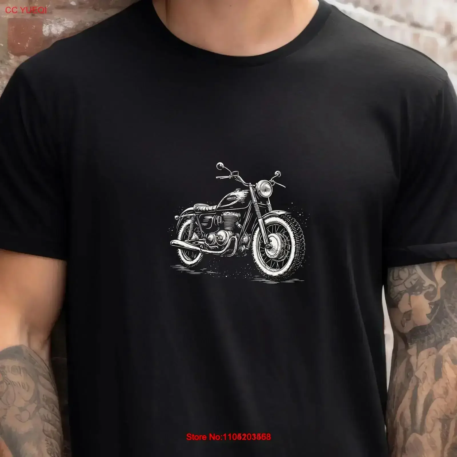 Motorcycle T Shirt B W Trail Biker Soft Cotton Lightweight Perfect for Riders and Enthusiasts vintage Washed Slightly  vintage