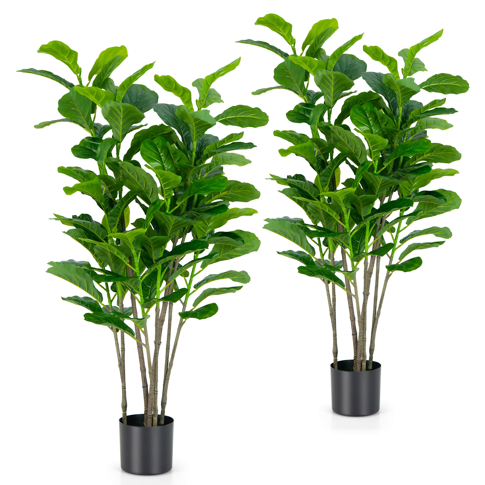 

51" Artificial Tree 2-Pack Artificial Fiddle Leaf Fig Tree for Indoor Outdoor