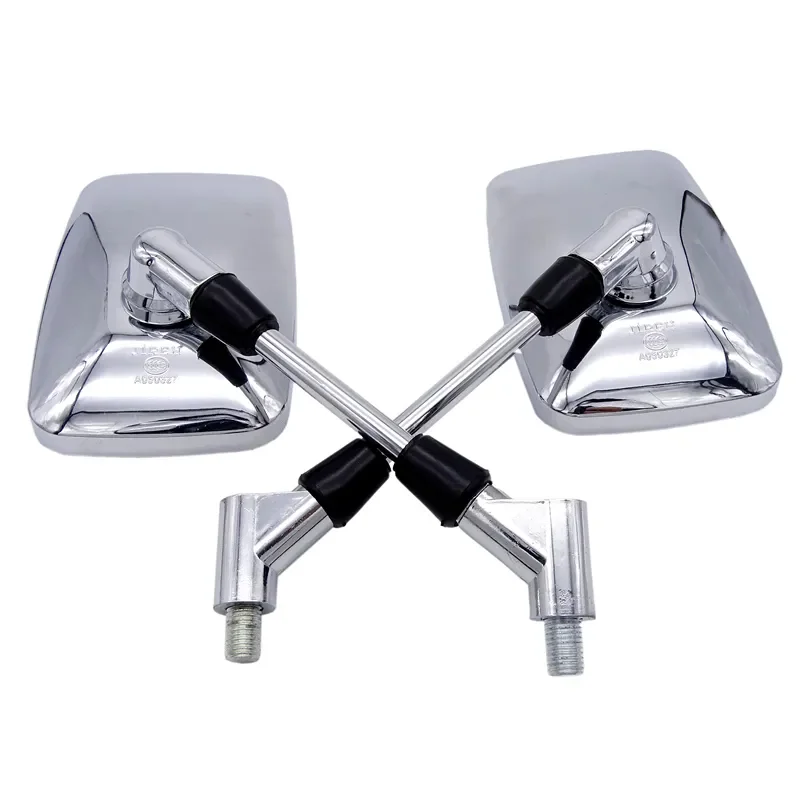 Pair 10mm Universal Motorcycle Rearview Mirror Handle Bar Side Mirrors for Harley Honda Suzuki Yamaha Kawasaki Chopper