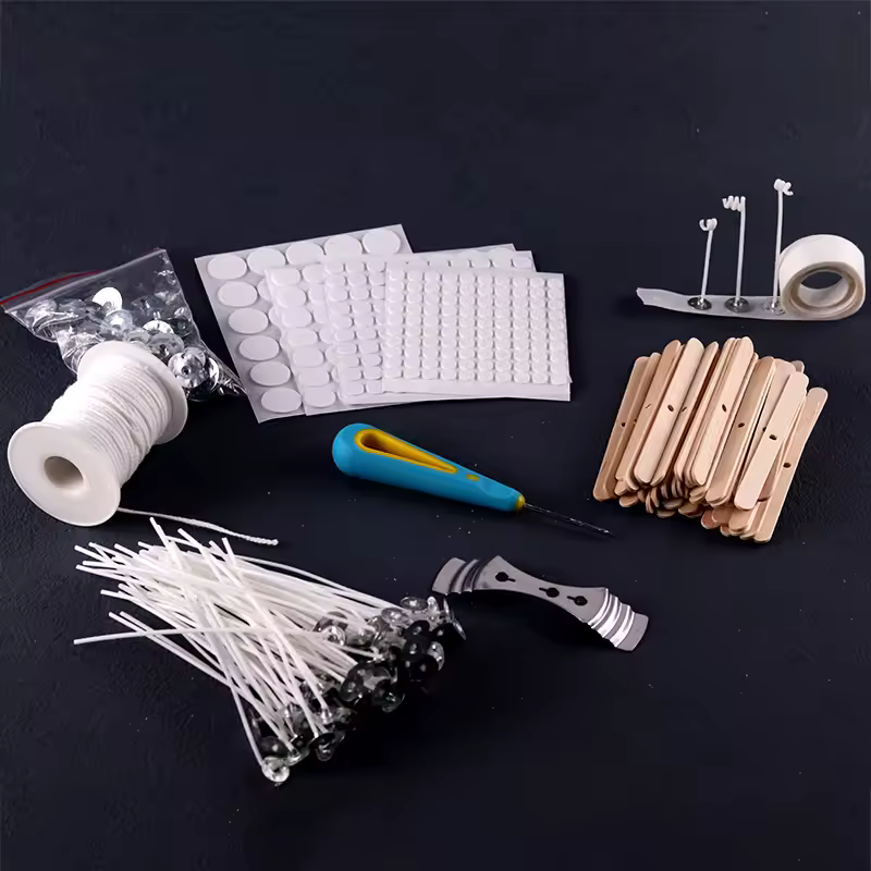Smokeless Candle Wicks 2.6-20cm Pre-Waxed Cotton Core Wicks with Metal Sustainer Tabs DIY Handmade Candle Making Tools - Image 6