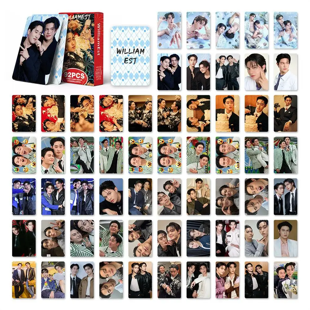 ﻿ 92개/세트 태국 스타 윌리엄 & 에스트 레이저 로모 카드 - 드라마 CP 수집용 홀로그램 포토카드 스티커 포함