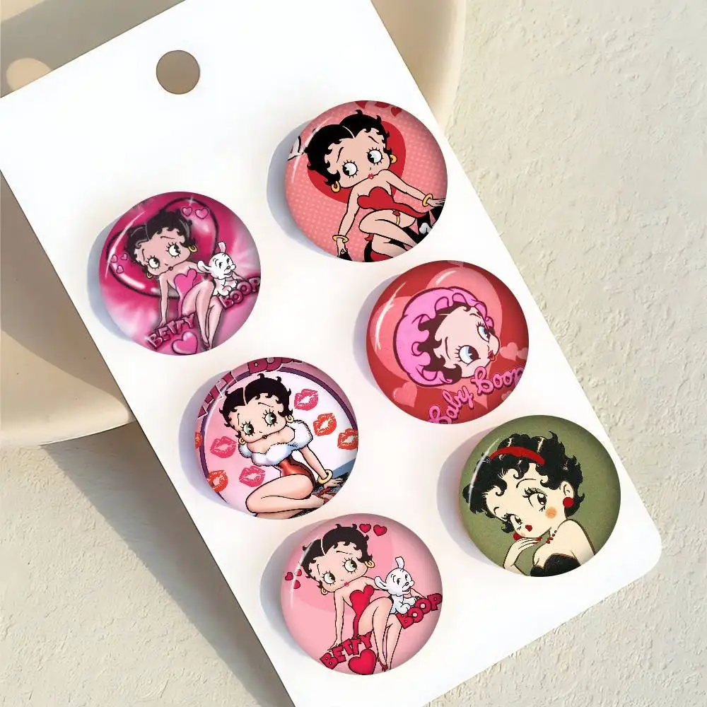 Anime B-BettyS Doll C-Boop-Es  Anime Creative Tinplate Soft Button Pins Animal Icon Brooch Lapel Backpack Badge Accessories Pin