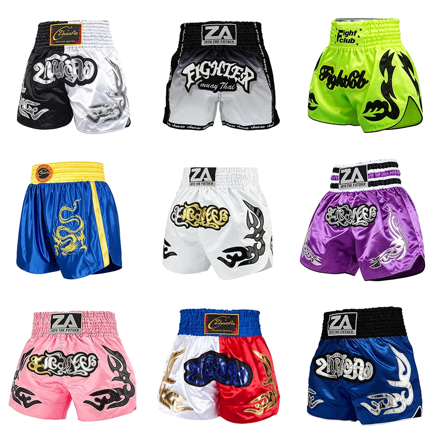 Boxtraining-Shorts Stylische Muay Thai Shorts für Männer Frauen Kinder Premium Wrestling Sparring Kickboxen Cage Fight BJJ MMA Hosen
