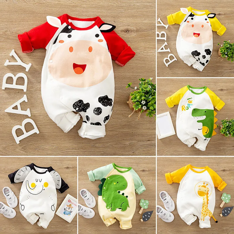 New Autumn Spring Toddler Romper Boy Girls Clothes Newborn Baby Cotton Clothing Cute Cartoon Infant Jumpsuit For Baby Clothes