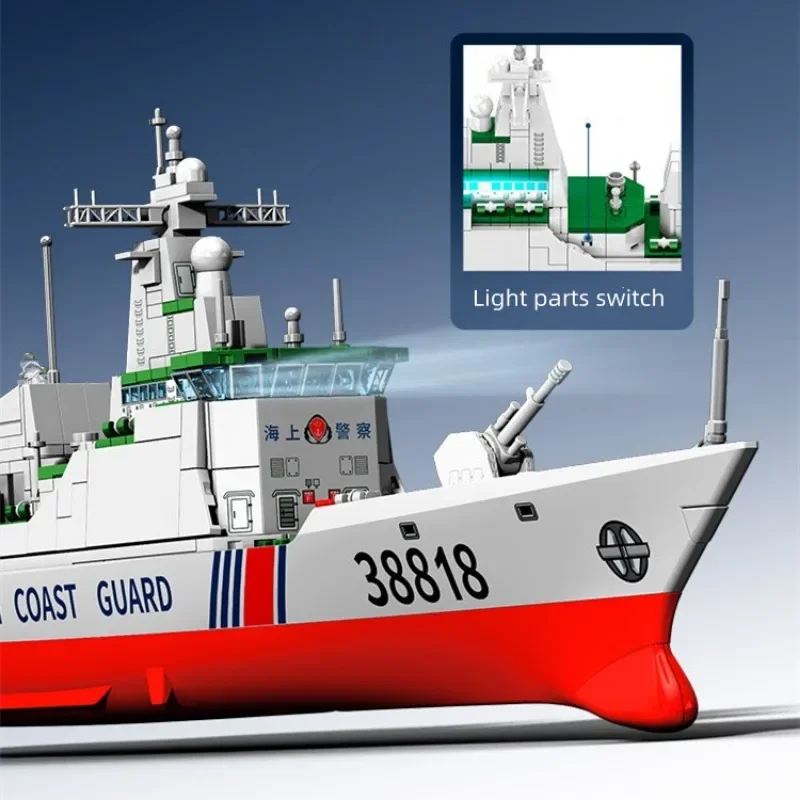 SEMBO blocks 691pcs coast guard ship Model Chinese military series Collect ornaments social games kids toys boy birthday gift