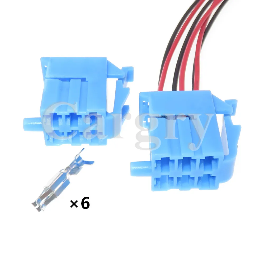 

1 Set 6P 3.5mm AC Assembly Blue Color Automotive Electric Plug With Terminals