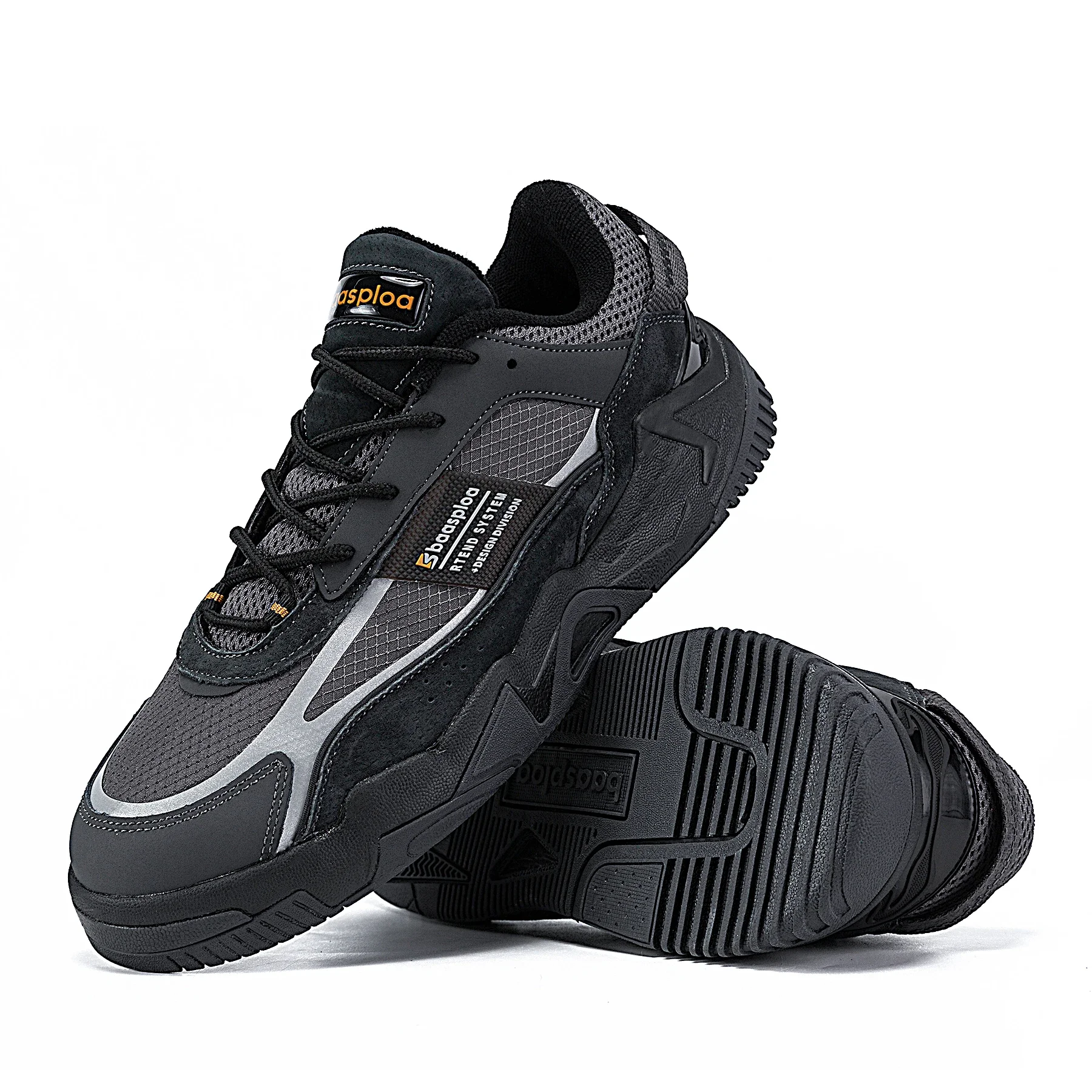 Baasploa Men Walking Sneakers New Fashion Leather Waterproof Comfortable Shoes Male Casual Non-Slip Wear-Resistant Tenis Sh
