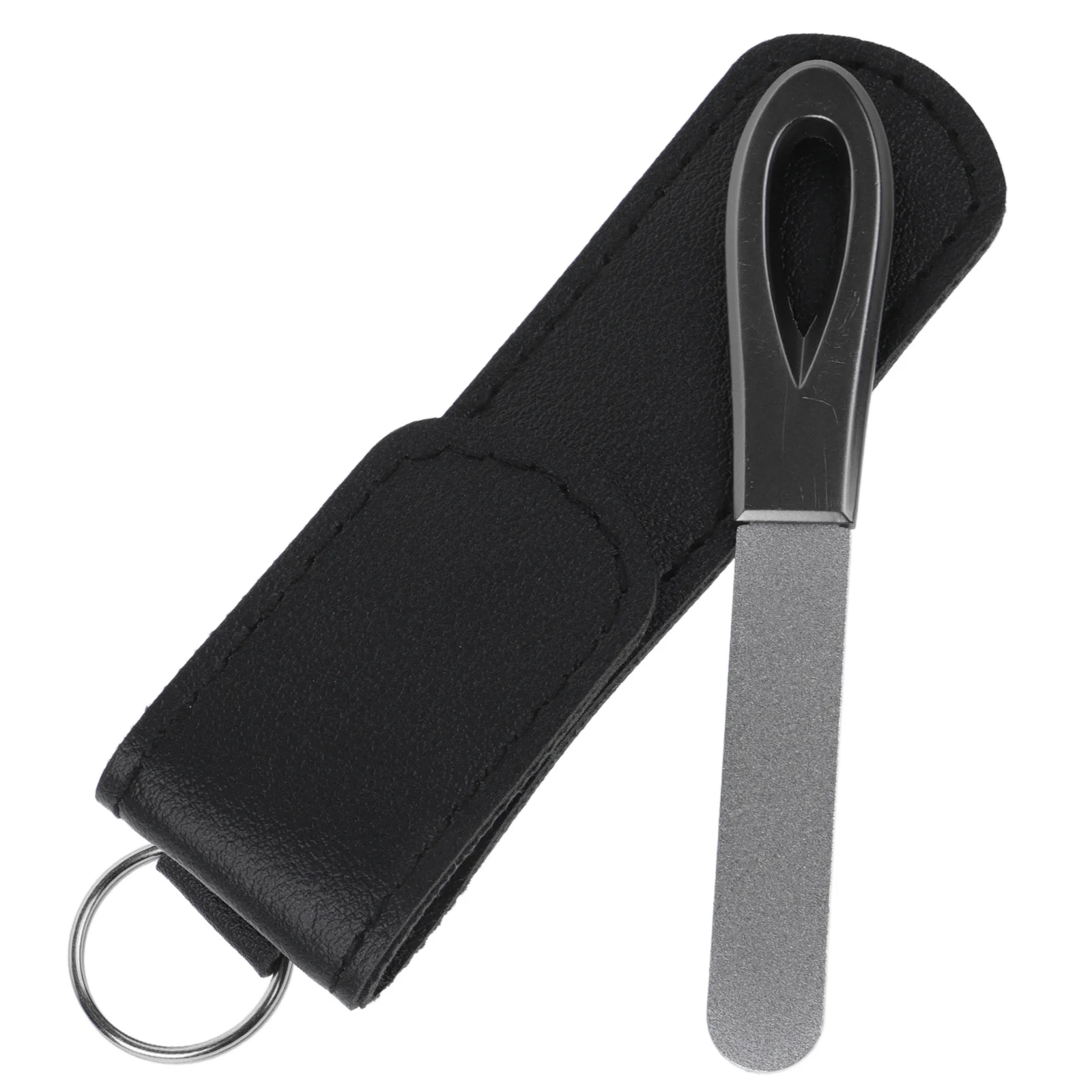 1 セットステンレス鋼コーティングされた爪やすり両面金属マニキュアツール自然な爪用ポータブル爪やすり