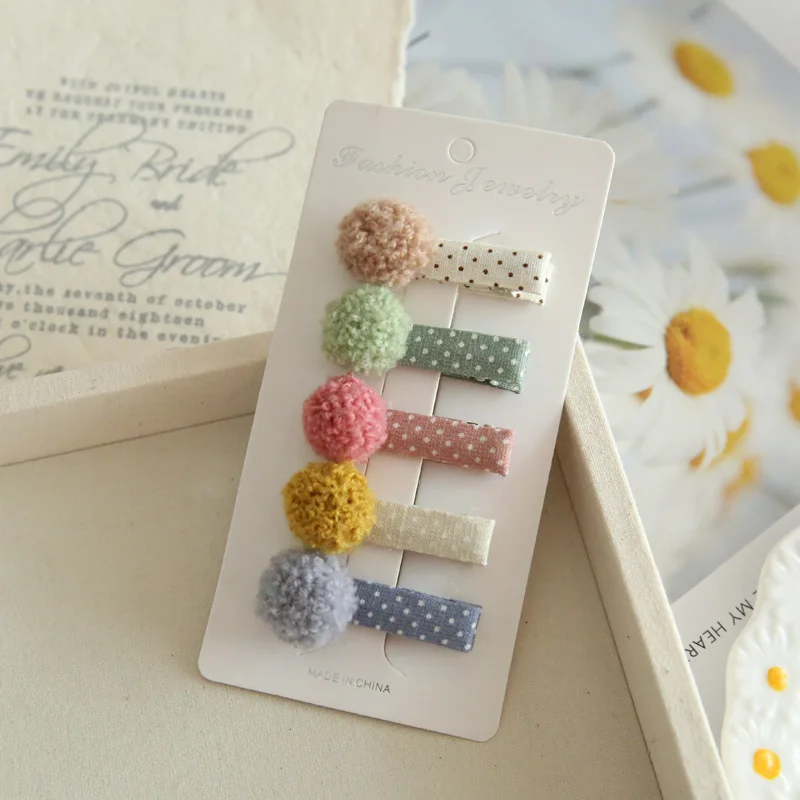 

Spring Hair Accessories Kids Flower Clips Multicolor Fully Wrapped Fabric Barrettes Non Slip Cute for Girls Daily Gift