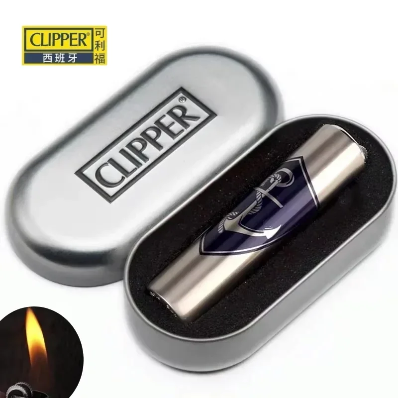 Clipper Portable Grinding Wheel Flint Inflatable Lighter Metal Fireless Butane Gas Smoking Ignition Tool Jet Lighter Wholesale