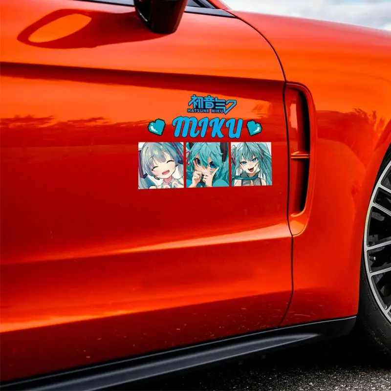 2026 New Creative Hatsune Miku Anime Reflective Stickers, Cute Decals for Car Rear Windshield, Electric Scooters & Helmets view 5