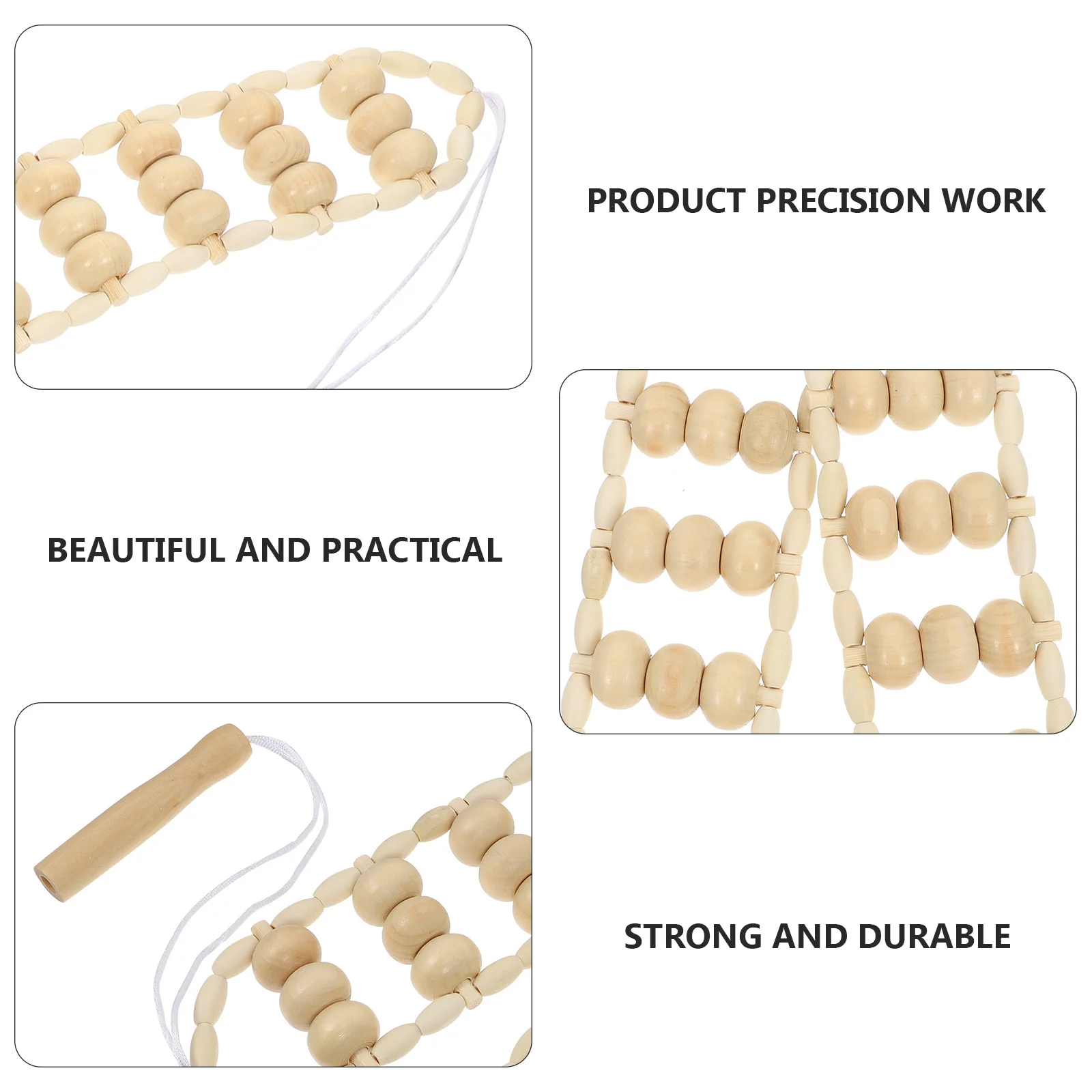 

Wooden Back Massager Roller Tool For Pain Relief Stress Reduction Portable Muscle Relaxation Device Workers Travel