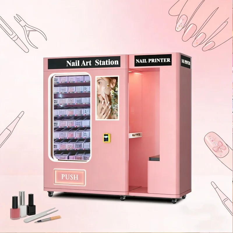 Customizable Nail Vending Machine with Automatic Nail Printing for Salons and Retail Stores