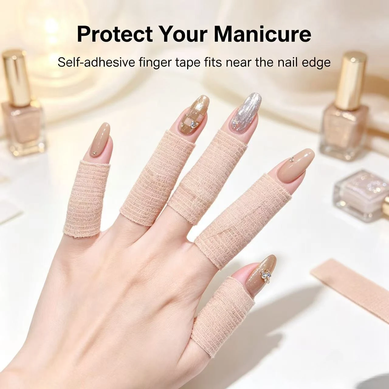 Self Adhesive Finger Protective Bandage, Multi-Purpose Finger Tape for Nail Biting Prevention, Nail Art, Guitar Playing, Crochet
