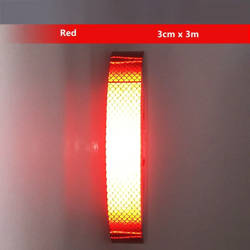 3 ซม.x 3 M เกรดเพชรรถสติกเกอร์สะท้อนแสง,DIY คําเตือน Anti-collision ป้ายรถสติกเกอร์, ตกแต่งร่างกาย Ccratch สติกเกอร์