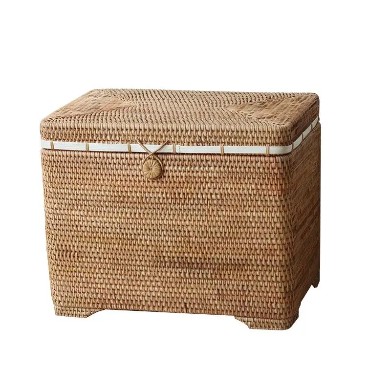 

Vietnam rattan storage box with lid large box clothes books sundries toys sorting box storage frame bedroom