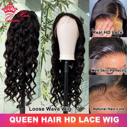 Queen Hair Real HD 13x6 13x4 FULL FRONTAL Loose Wave Wig 5x5 6x6 7x7 HD Closure Pre Plucked HD Melt Skin Lace Wig Raw Human Hair