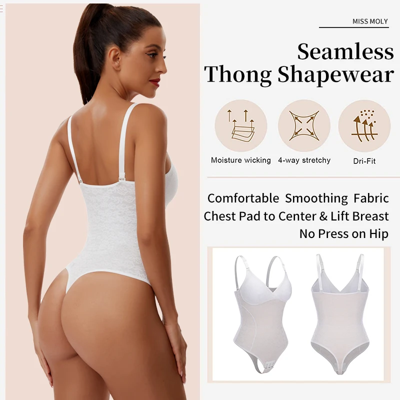 Lace Thongs Bodysuit Shapewear Women Seamless Full Body Shaper Slimming Waist Tummy Control Underwear Flat Belly Smooth Corset