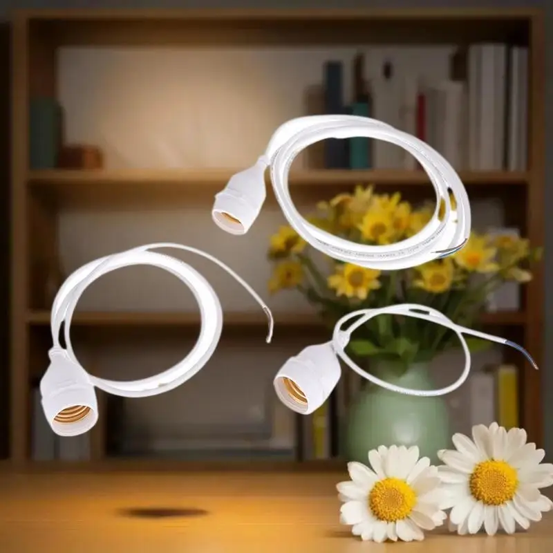 HOT 20/30/50/100/200CM Outdoor Waterproof E27 Lamp Holder With Power Cord Socket Industrial Farm Screw String Lamp Connector
