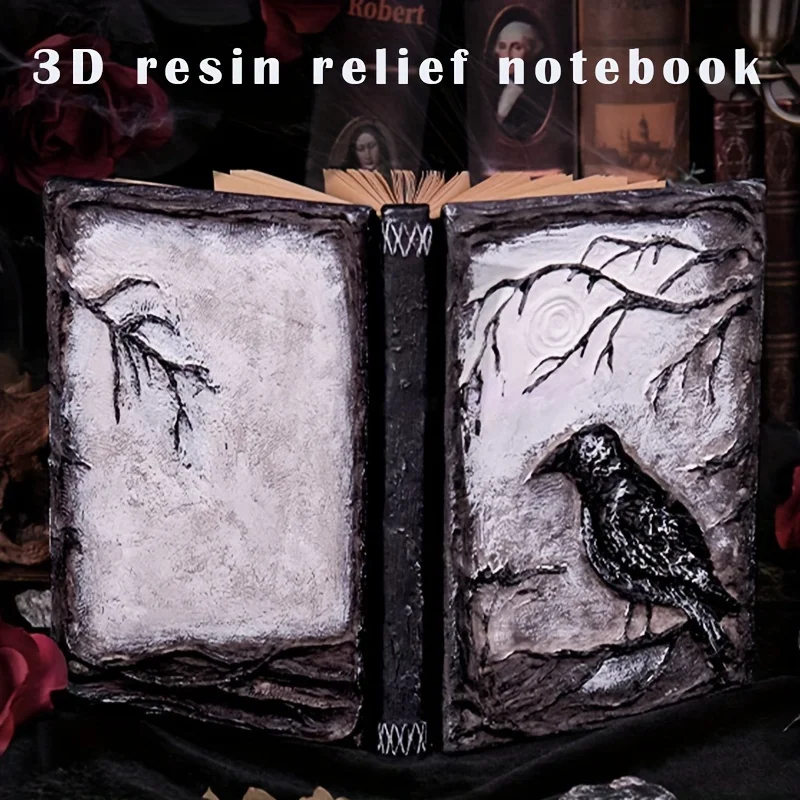 1 szt. Notatnik 3D Relief Crow Retro COS Magic Hand Ledger Codzienny notatnik
