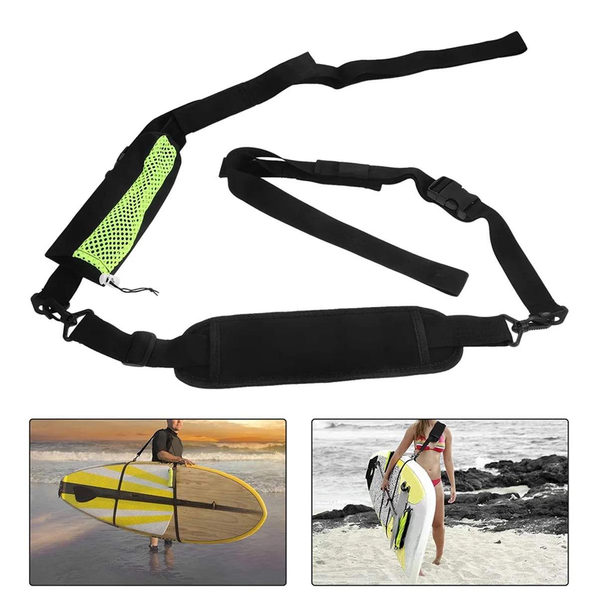 Prancha de surf Carry Strap Carrier, cinto de ombro para caiaques, canoa, pranchetas de surf, paddle-board, surf, esportes ao ar livre Acessório