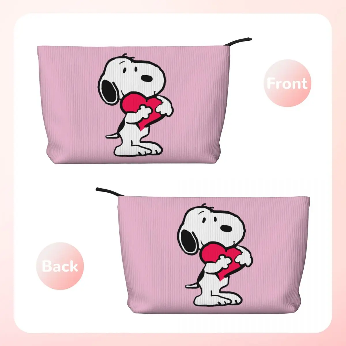 Custom Travel Cute Cartoon Snoopy Toiletry Bag Corduroy Makeup Cosmetic Organizer Women Beauty Storage Dopp Kit Case