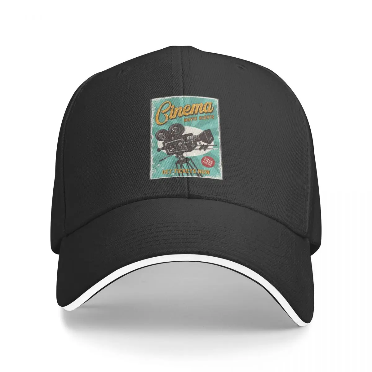 Movie Nights Retro Cinema Ticket Baseball Cap Mountaineering Icon Baseball For Men Women's