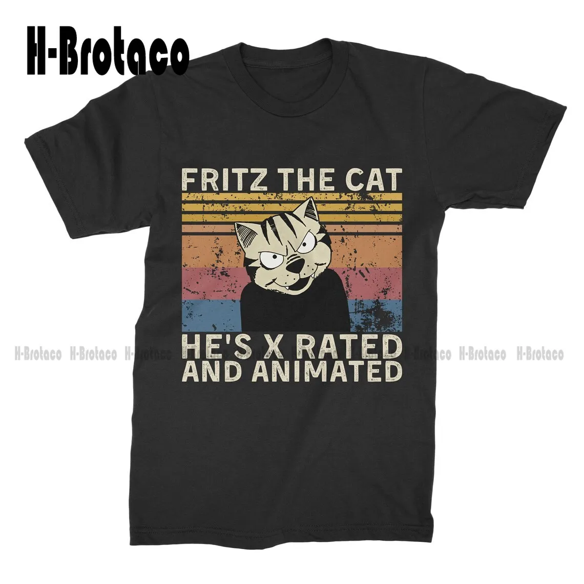 Fritz The Cat He's X Rated and Animated Vintage T-Shirt T Shirt Custom Aldult Teen Unisex Digital Printing Tee Shirts Xs-5Xl