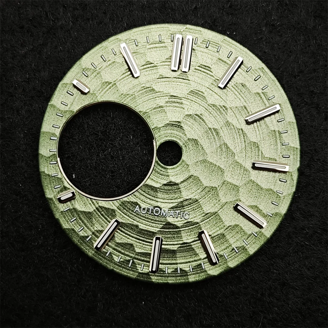 28.5 مللي متر ساعة الطلب NH35 الطلب الأخضر مضيئة ساعة وجوه ساعة اكسسوارات استبدال أجزاء لحركة NH38