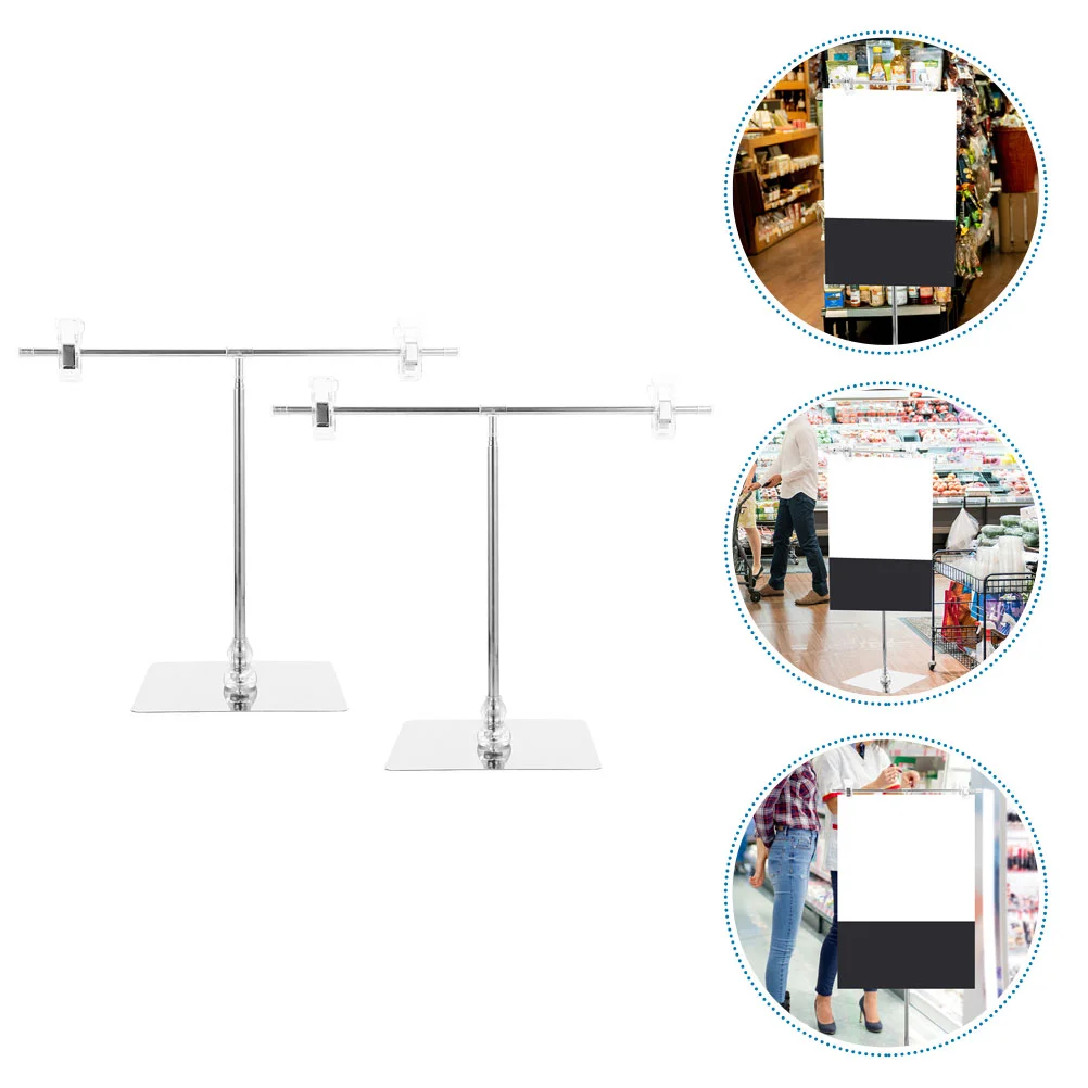 2 Pcs Adjustable Poster Display Holder Shaped Stand Banner Clip for Tabletop The