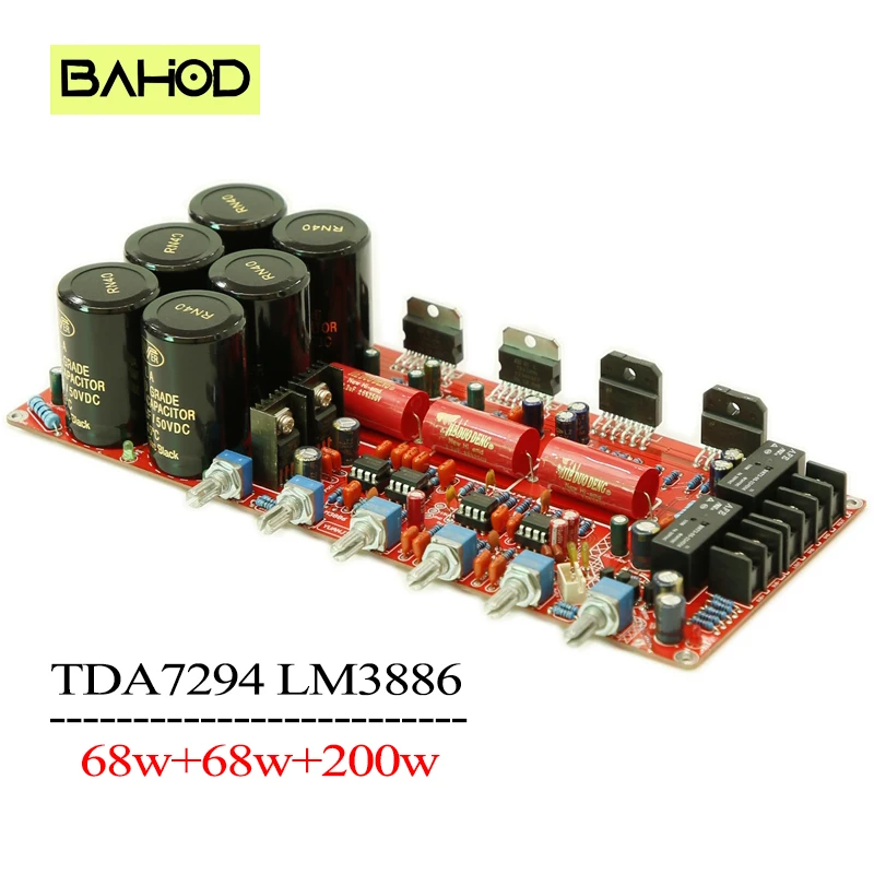 BAHOD TDA7294 LM3886 Audio Amplifier Board 2.1 Channel Subwoofer Audiophile High Power Deluxe Amplifier Board with Protection