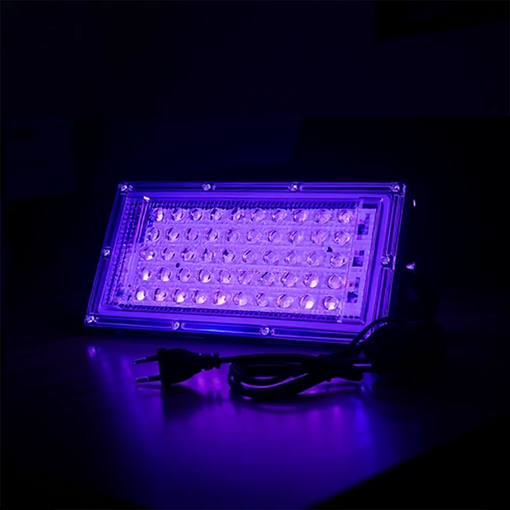 Led Uv Floodlight 50w 100w 395nm Prosite Purple-light 240v Ultraviolet Light Ultravilet Lamp Floodlights Purple Germicidal Ozone