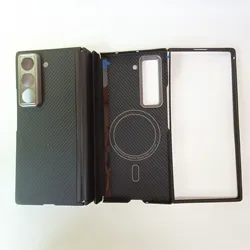Genuine Aramid Carbon Fiber For Magsafe Case for Samsung Galaxy Z Fold SE Special 6 W25 Matte Magnetic Leather Flip Hinge Cover