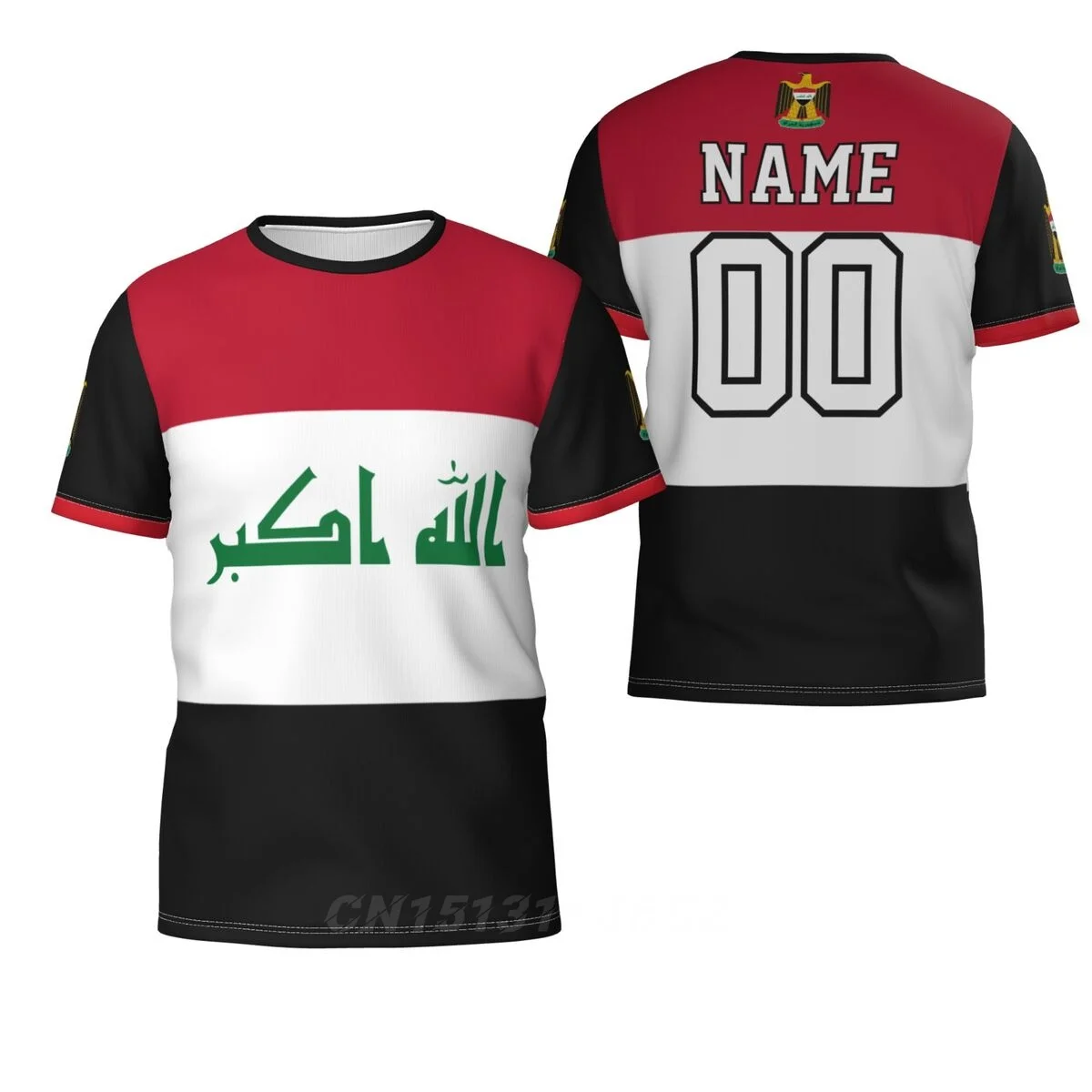 Custom Name Number Iraq Country Flag T-shirts Clothes T shirt Men Women Tees Tops For Soccer Football Fans Gift US Size