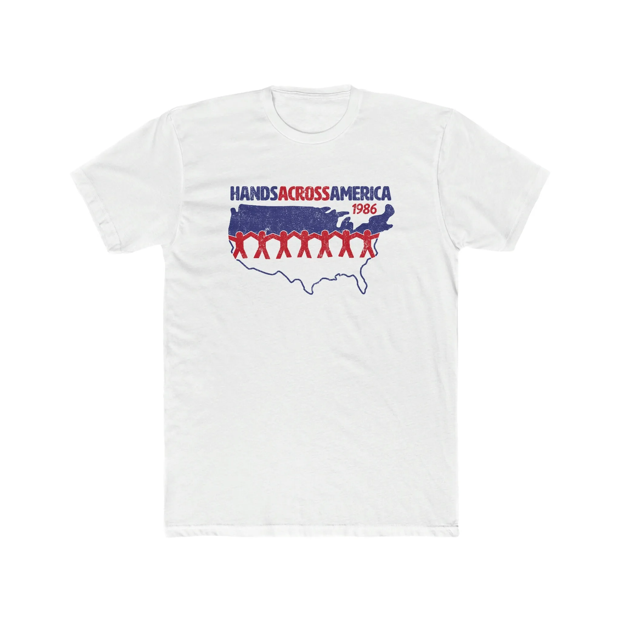 Hands Across America Vintage Look T Shirt Bella Canvas Jersey Cotton