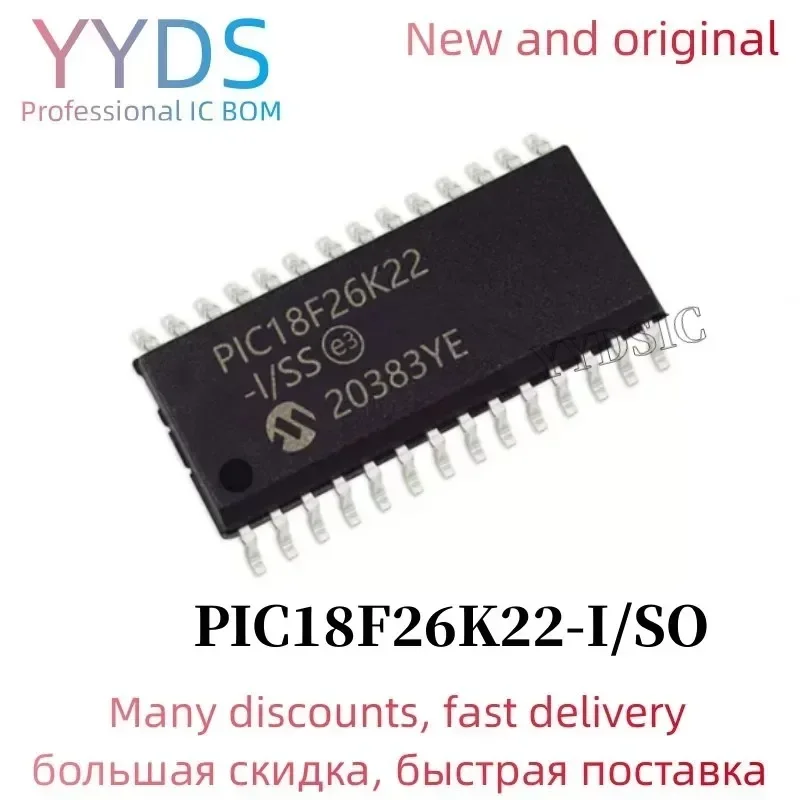 

PIC18F26K22-I/SO PIC18F26K22 SOP 5PCS /LOT 28/40/44-Pin, Low- High- Microcontrollers with nanoWatt XLP Technology