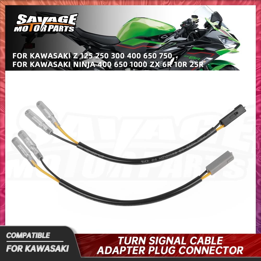 Z650 Z750 Turn Signal Adapter Plug Light Wire Connector For Kawasaki Z1000 Versys 1000 650 300 250 Ninja ZX-6R ZX10R ER-6N ER-6F