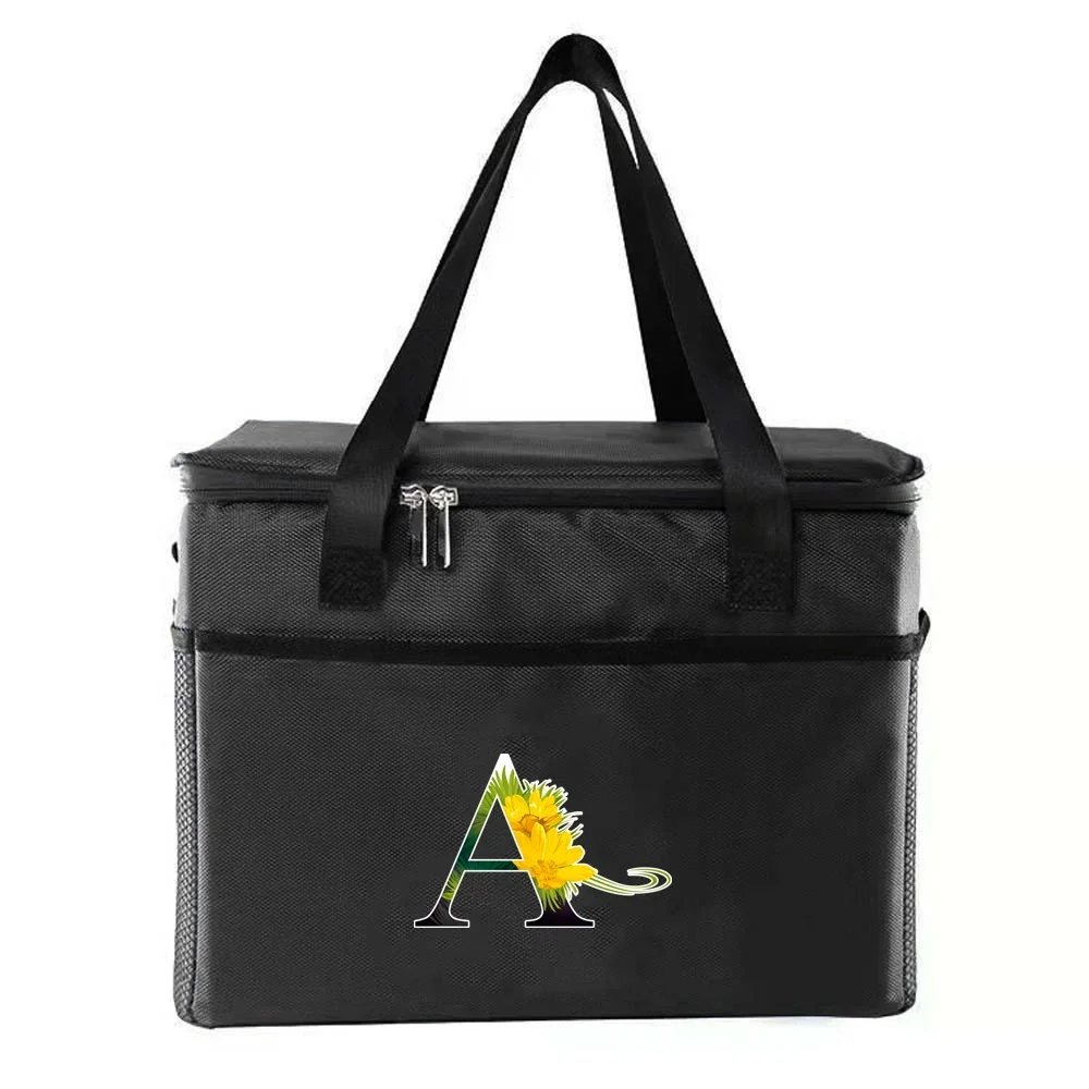 Thermal Bag Portable Lunch Bags Insulated Cooler Bag Food Bento Bags Printing Flower Color Series Travel Picnic Storage Ice Bags