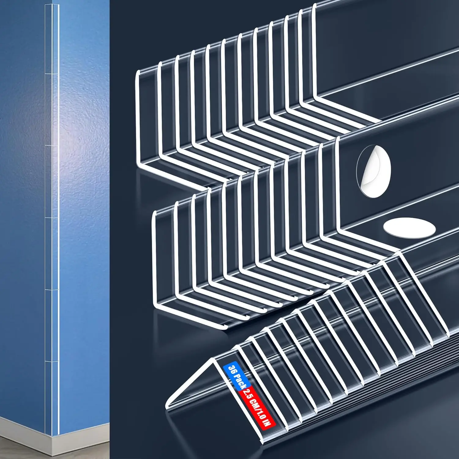 

Прозрачные самоклеящиеся защитные уголки для стен, мебели, шкафов, столов, свободно соединяемые, 36 шт.